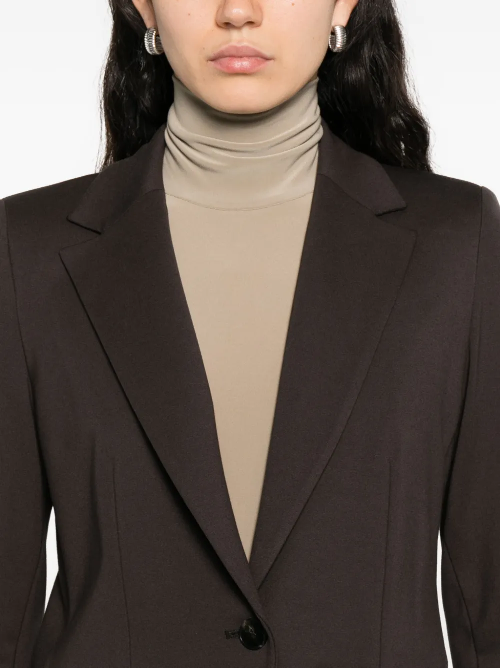 Marella Single-button Notched-lapel Blazer In Brown