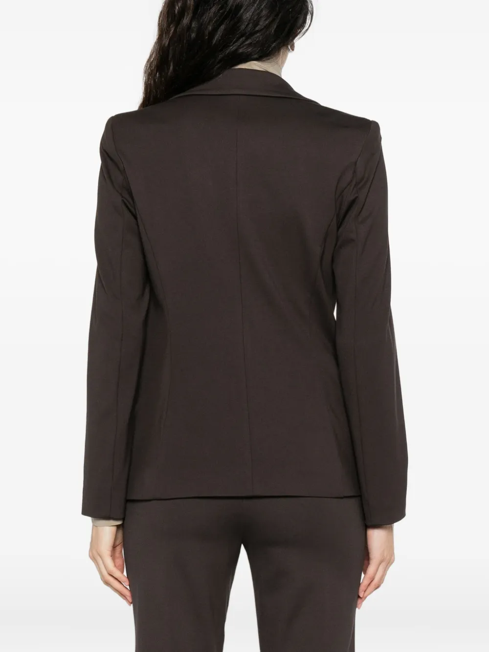 Marella Single-button Notched-lapel Blazer In Brown