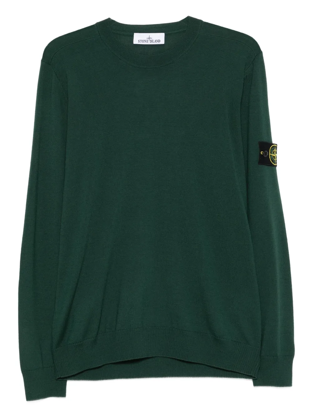 Stone Island crew-neck patch sweater - グリーン Stone Island crew-neck patch sweater - グリーン