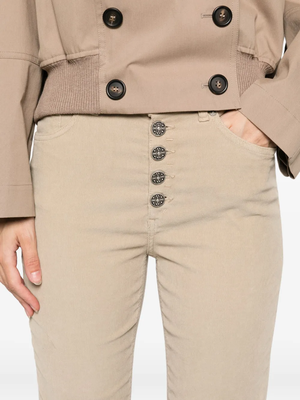 DONDUP button-fly trousers Beige