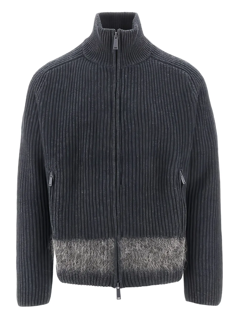 DSQUARED2 ribbed zip-front sweater Grijs