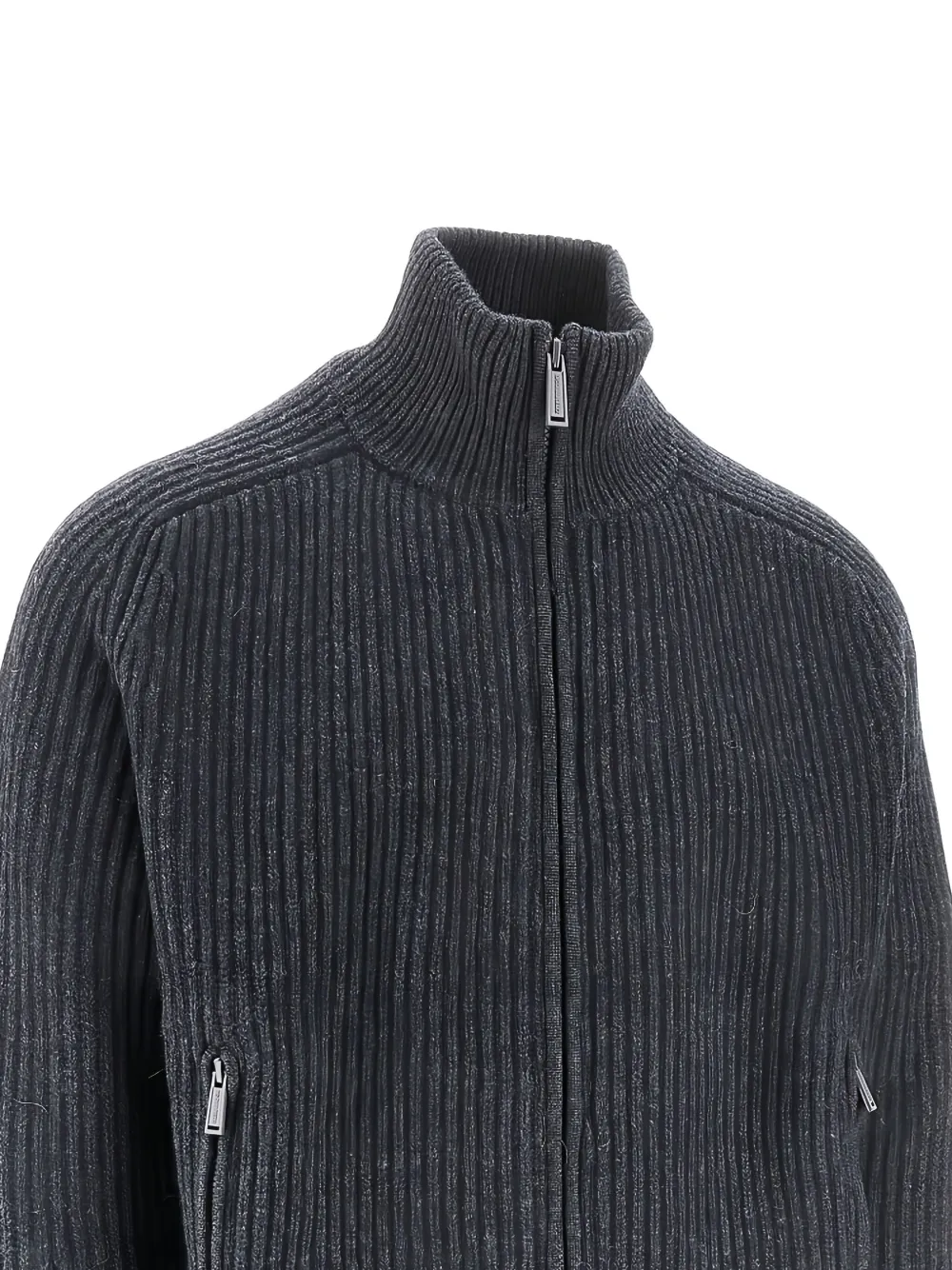 DSQUARED2 ribbed zip-front sweater Grijs