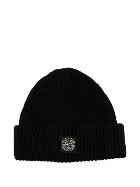 Stone Island ribbed logo beanie