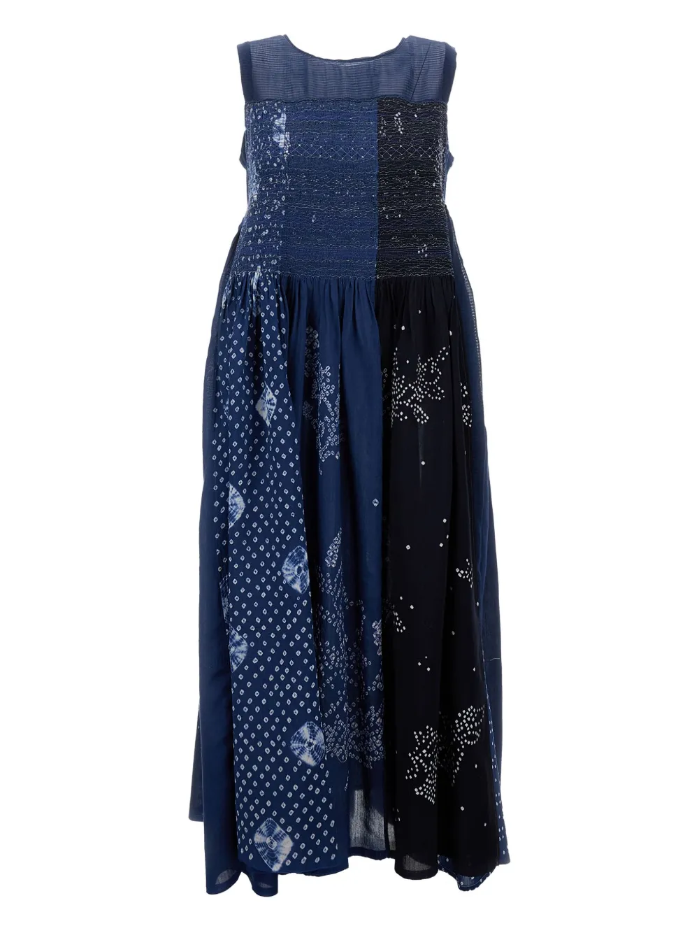 INJIRI sleeveless midi dress - Blauw