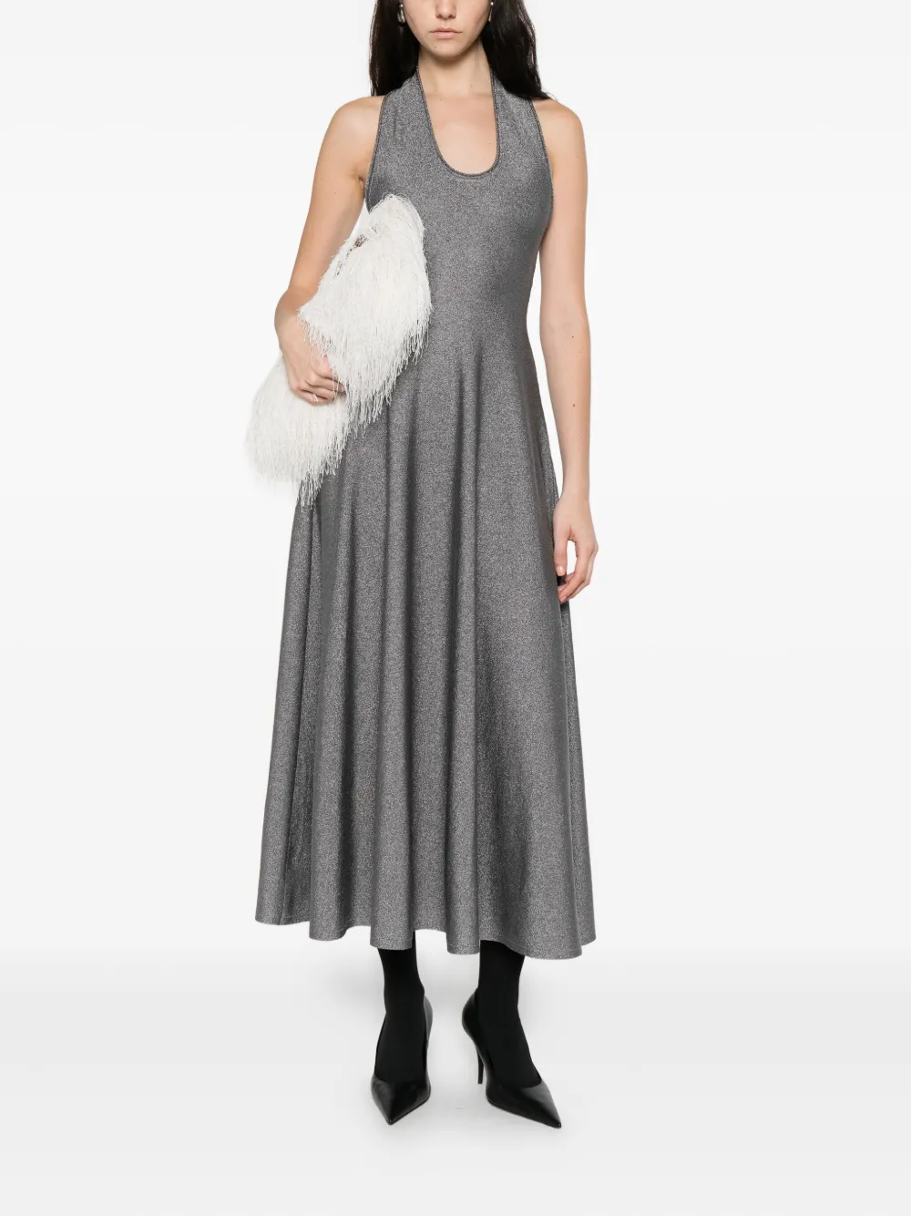 KHAITE Melina midi-jurk - Grijs