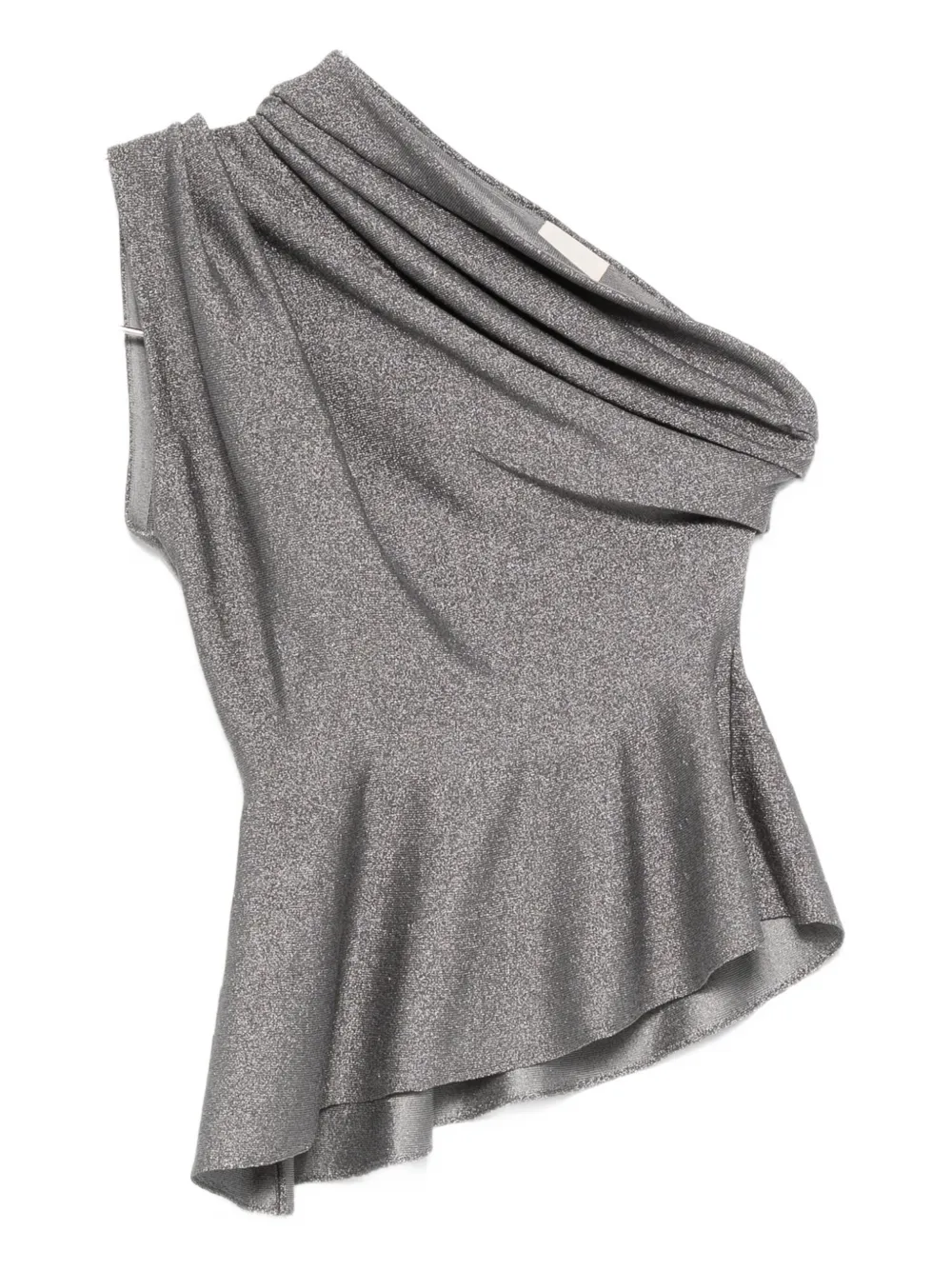 KHAITE one-shoulder ruffled top | Grey | Image 1