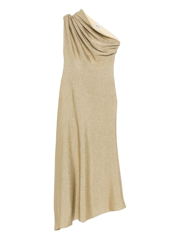 slim fit dress slacks La Lune Cowl Neck Midi Dress | Lemon | Dresses main image 1