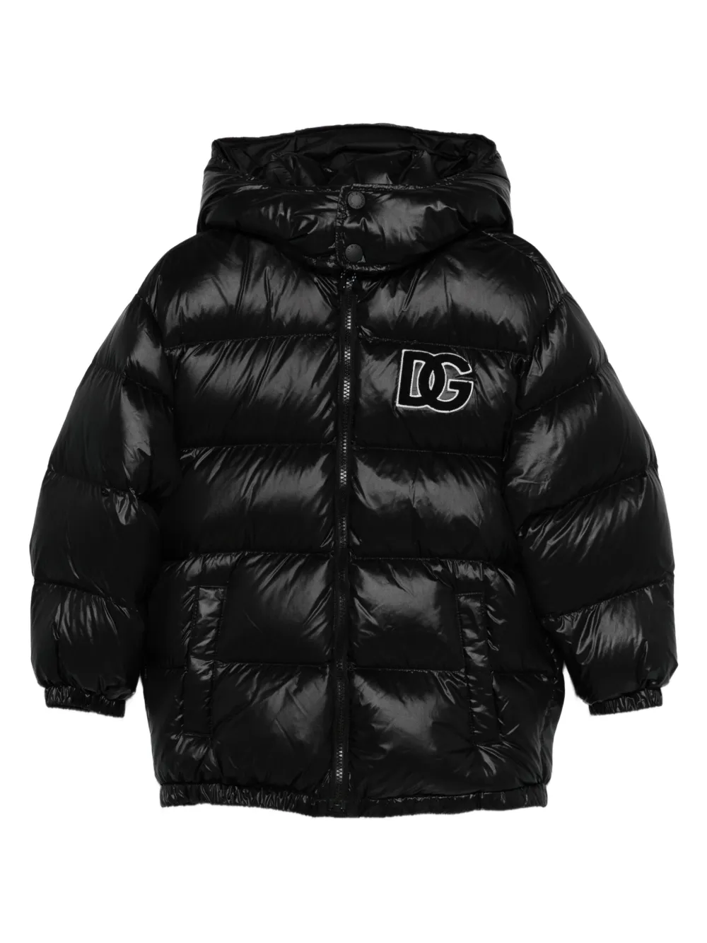 Dolce & Gabbana Kids DG-logo padded jacket - ブラック Dolce & Gabbana Kids DG-logo padded jacket - ブラック