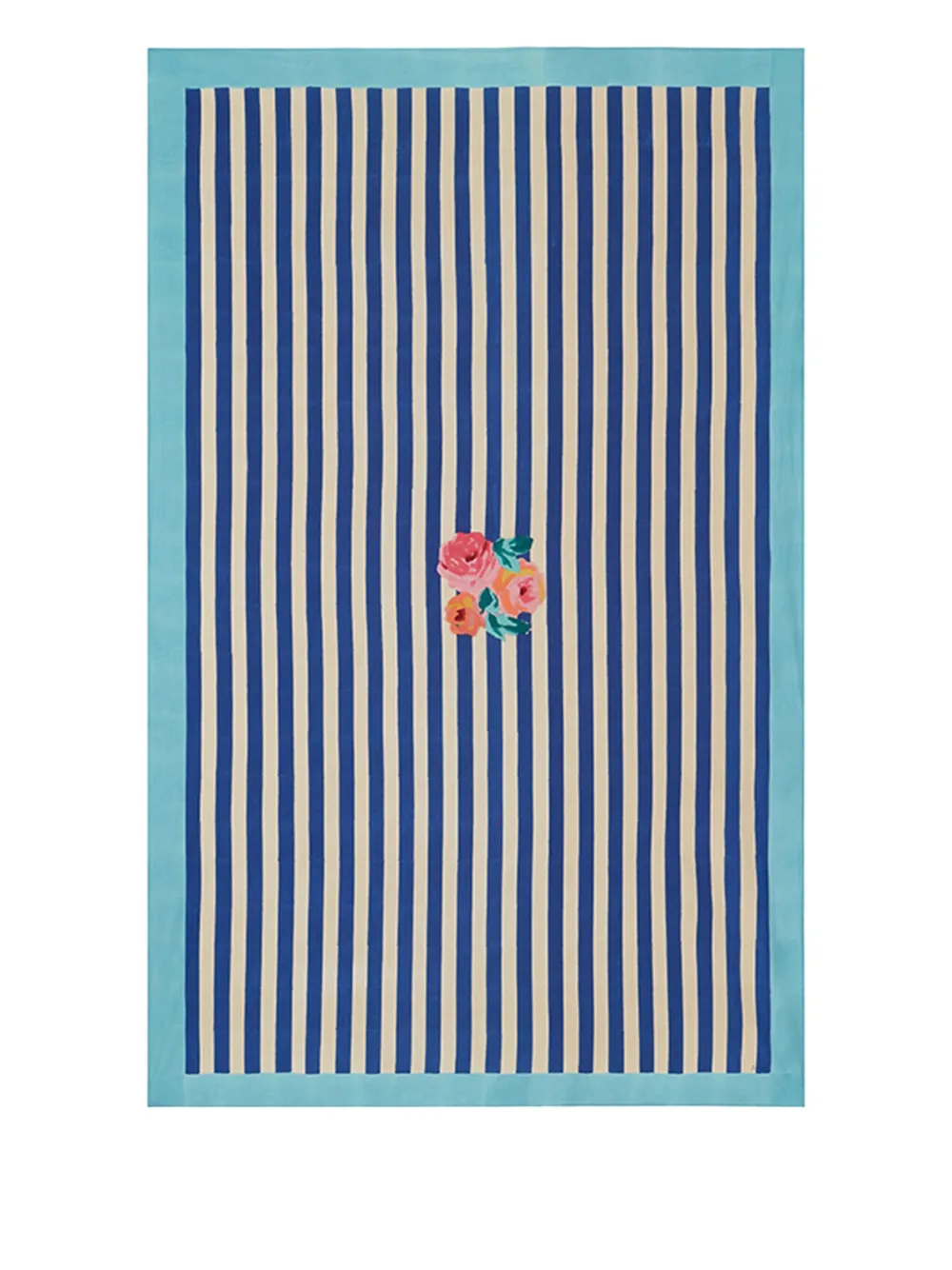 Lisa Corti Nizam Stripes Blu Rectangular Tablecloth In Blue