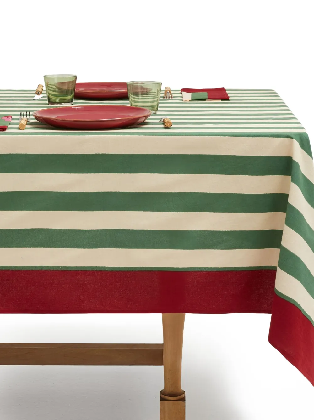 Lisa Corti stripe rose tablecloth | Tableware | Image 2