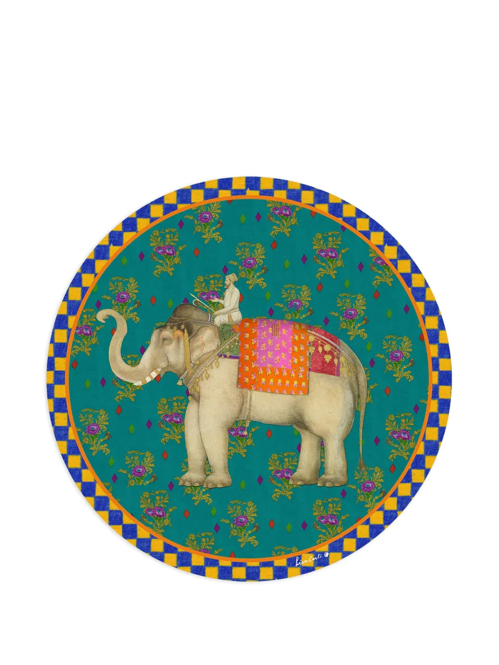 Lisa Corti Elephant Peacock place mat (set of two) | Tableware | Image 2