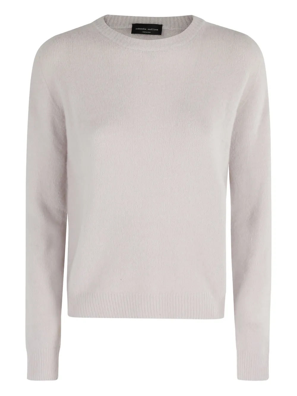 round-neck cashmere-silk blend sweater
