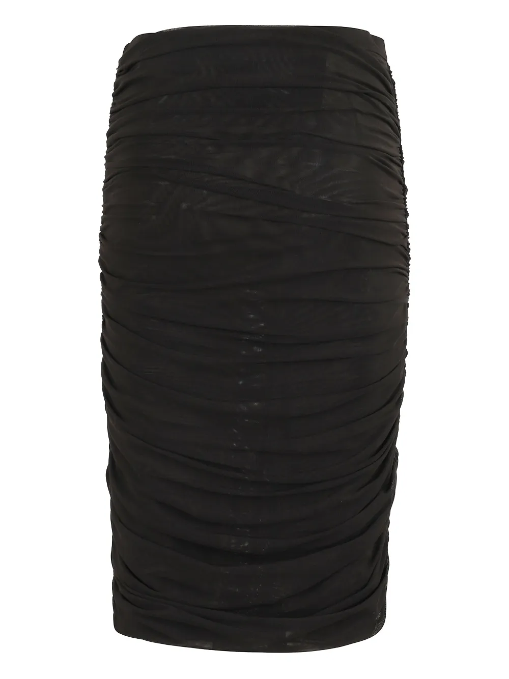 Federica Tosi gathered-mesh midi skirt - Zwart