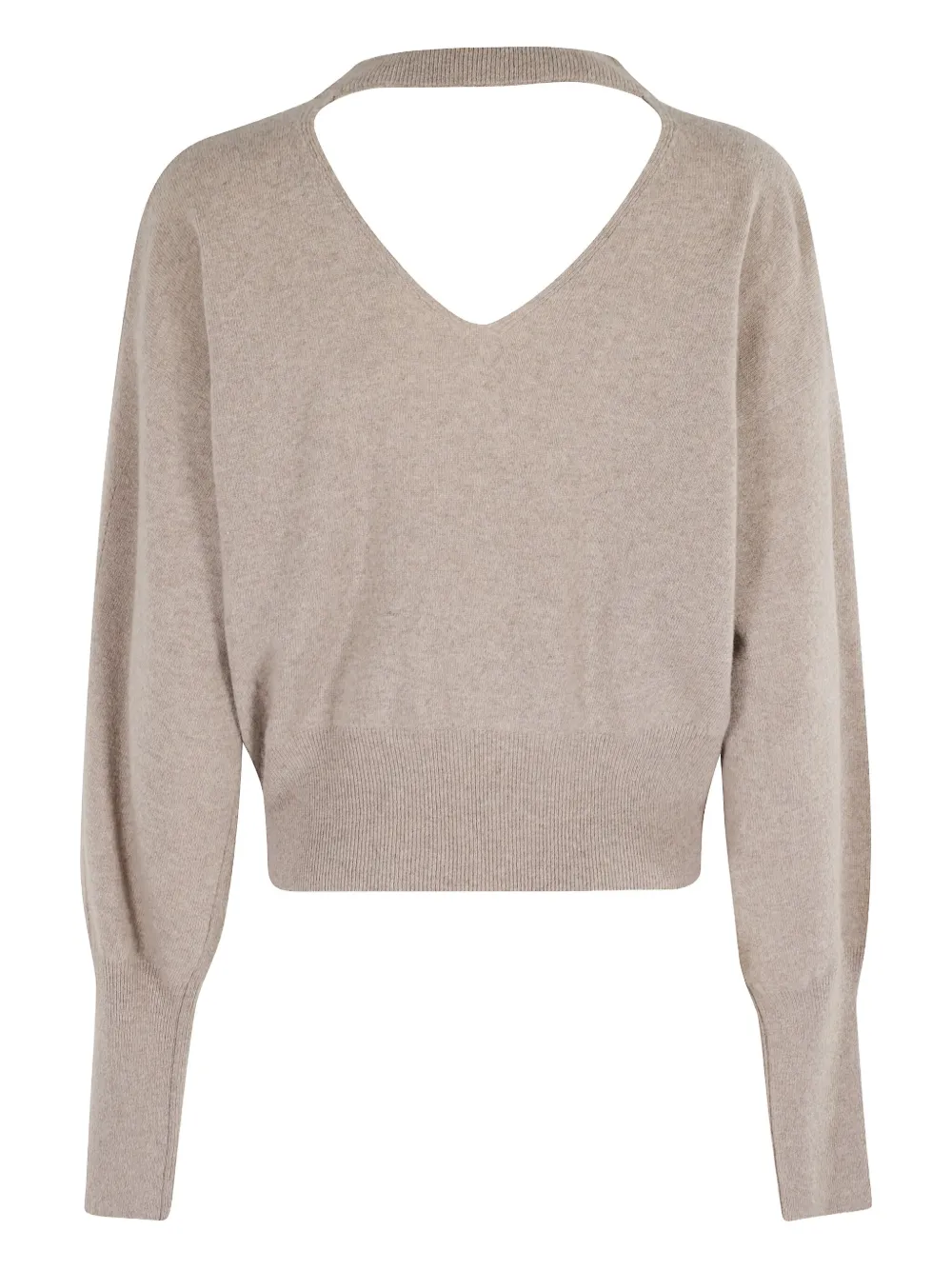 ribbed balloon-sleeve sweater