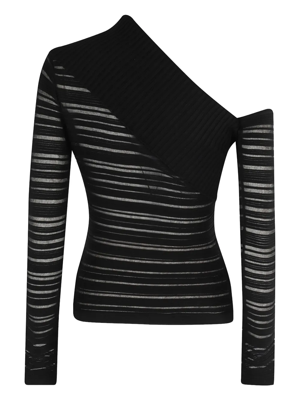 Federica Tosi one-shoulder ribbed knit top - Zwart