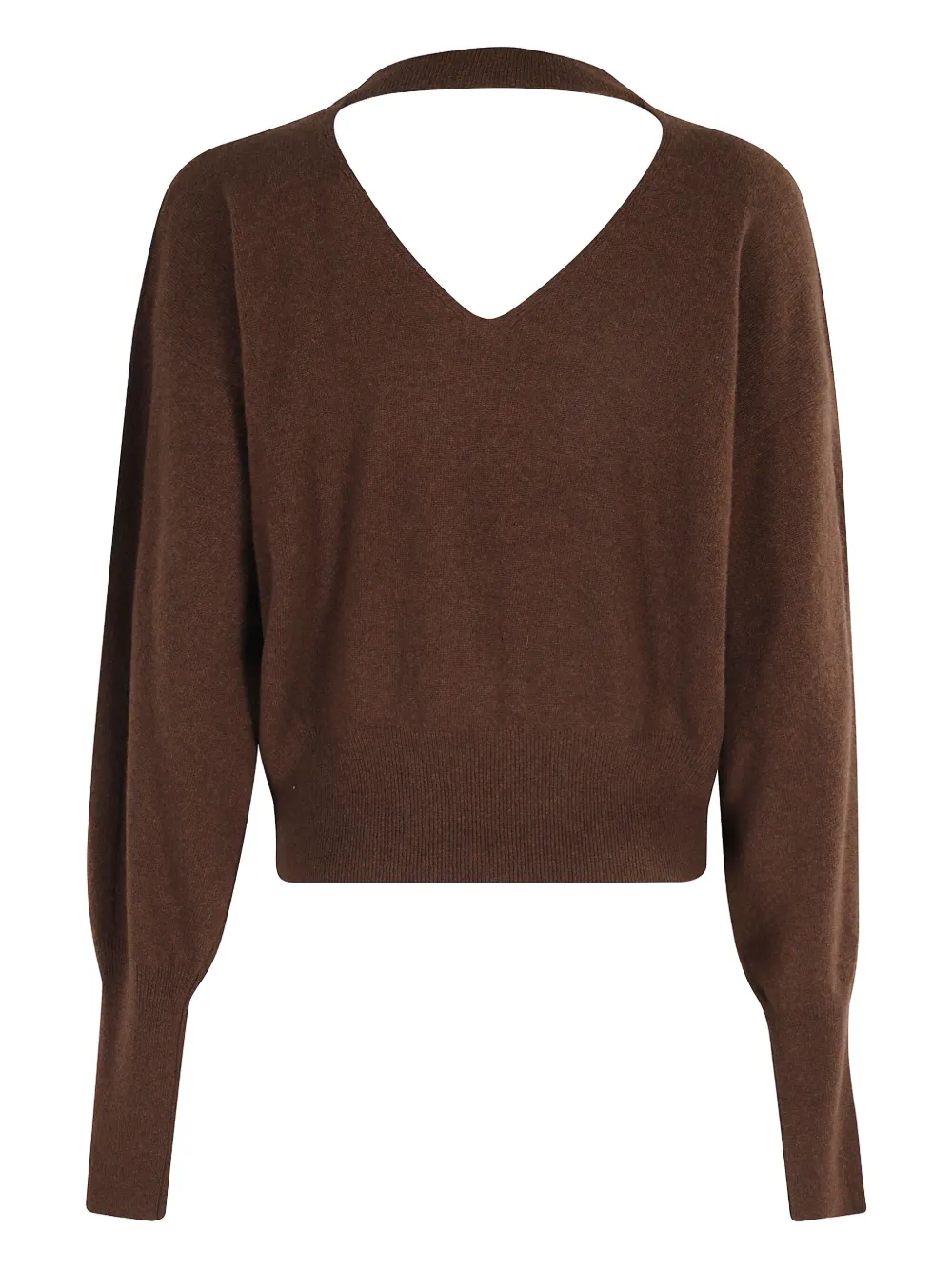 V-neck ribbed sweater