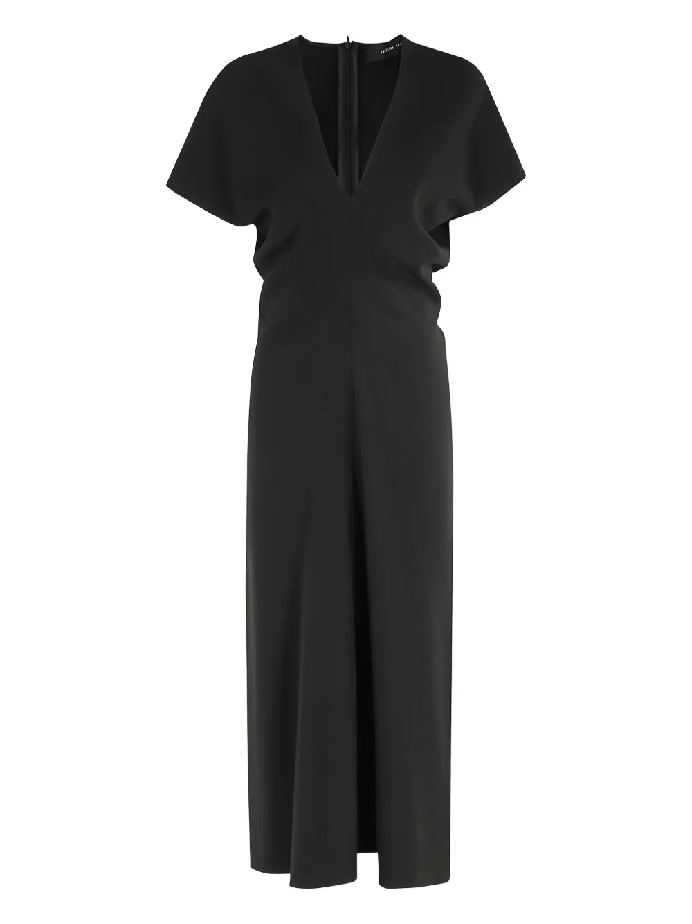 Federica Tosi V-neck short-sleeve midi dress Zwart