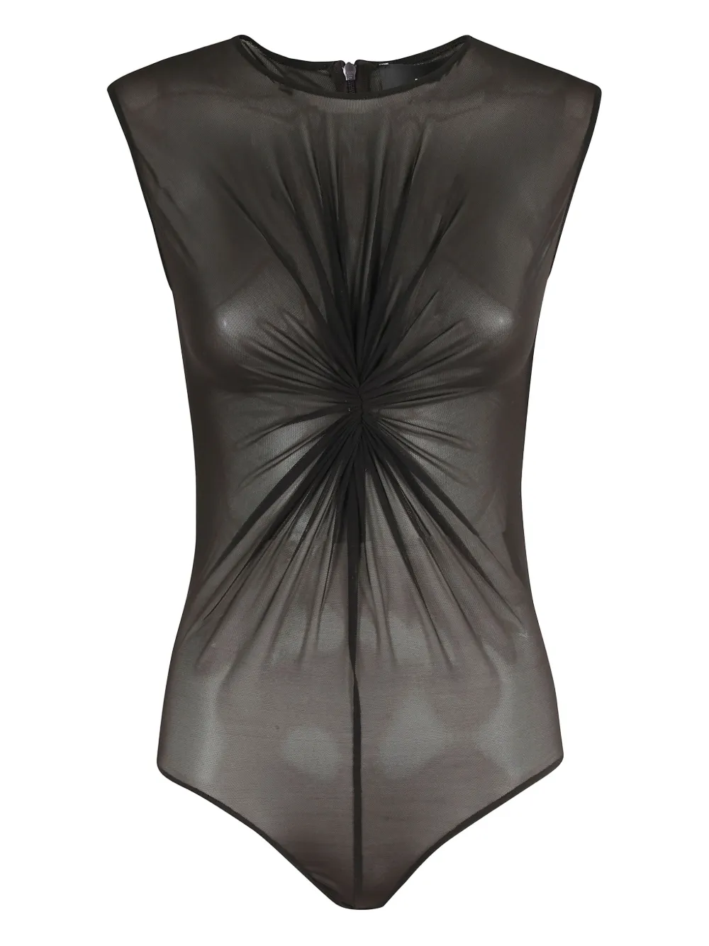 gathered-front bodysuit