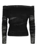 Federica Tosi off-shoulder mesh blouse - Black