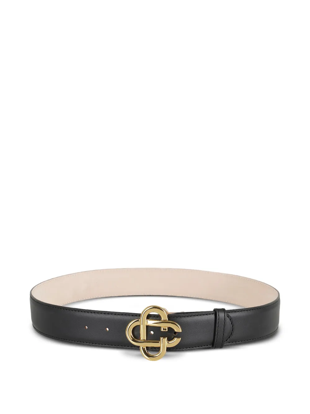 logo-buckle leather belt