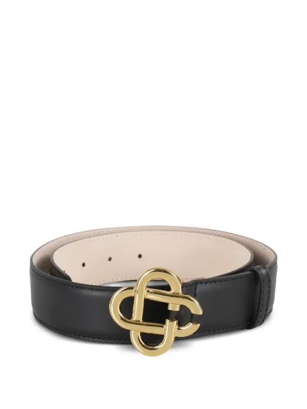 Casablanca logo-buckle Leather Belt | Black | FARFETCH display picture 3