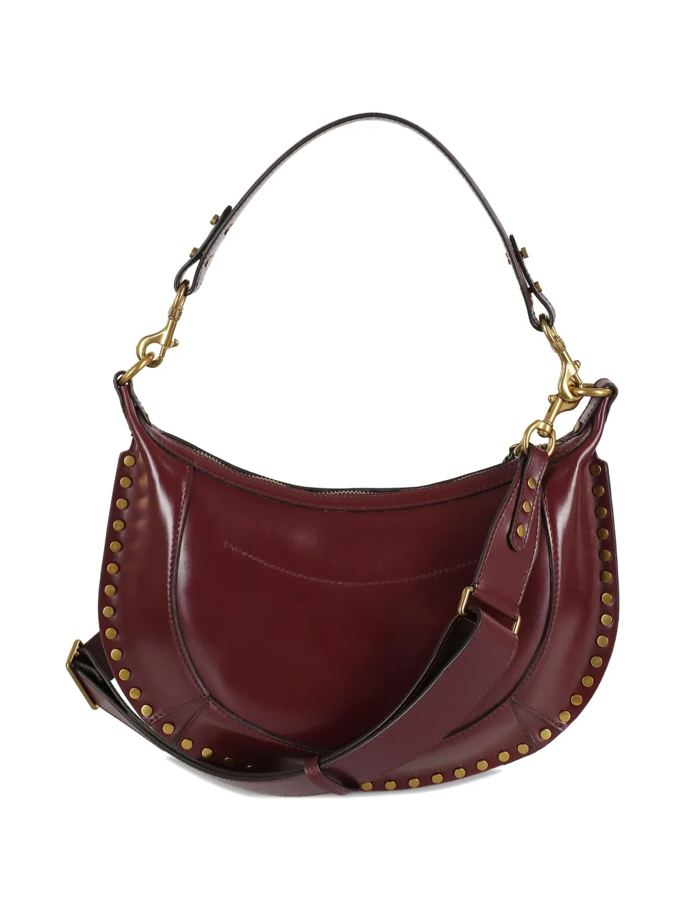 ISABEL MARANT Oskan Moon studded shoulder bag - Rood