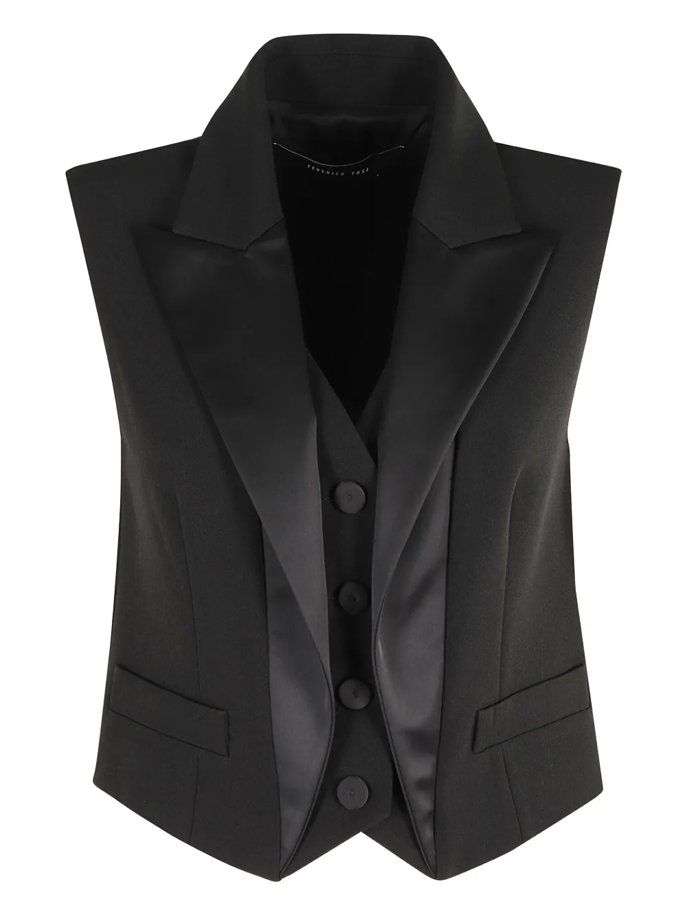 Federica Tosi peak-lapel waistcoat Zwart
