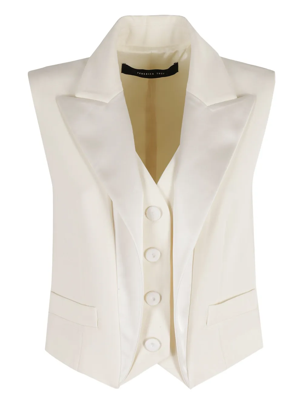 Federica Tosi peak-lapel waistcoat Beige