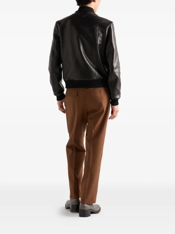 Prada レザー ボンバージャケット | ブラック | FARFETCH JP