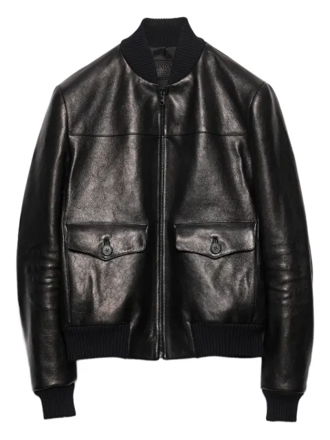 Prada chamarra bomber de piel