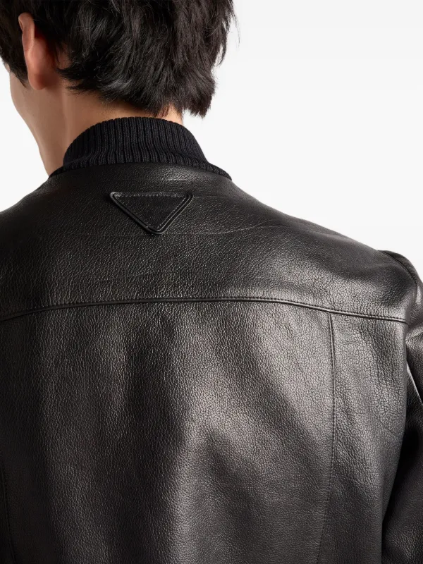 PＲＡＤＡ レザージャケット　サイズ42 Prada レザー ボンバージャケット | ブラック | FARFETCH JP