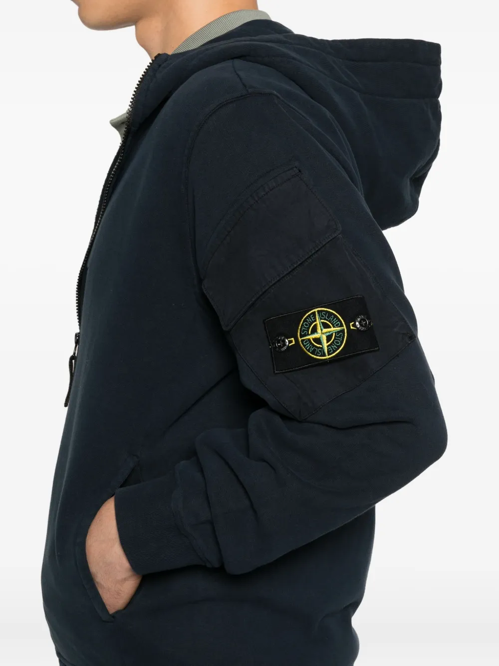 Stone Island 6100021 sweater met capuchon en rits Blauw