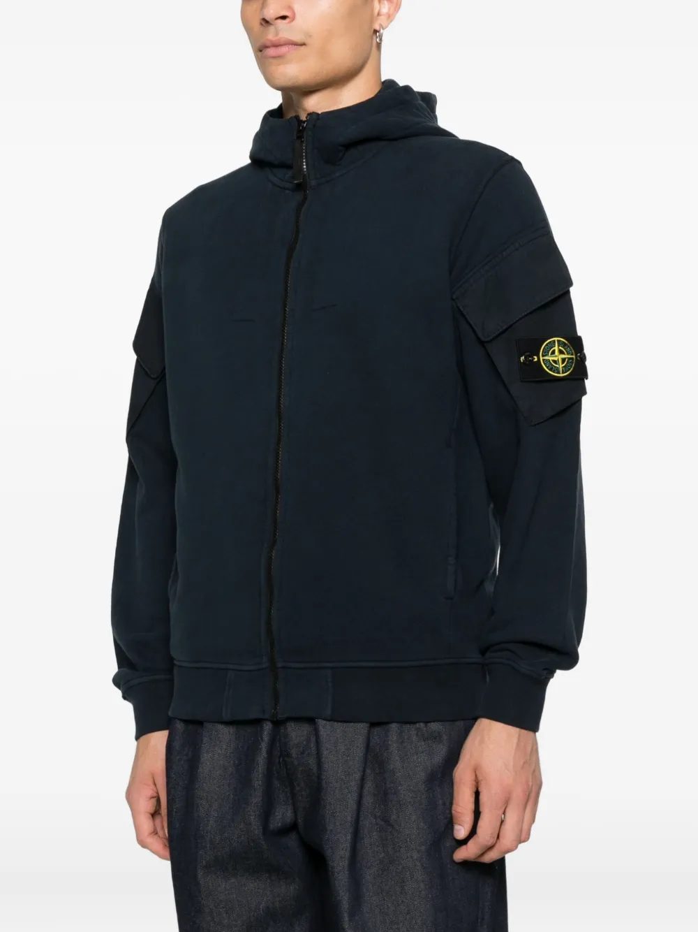 Stone Island 6100021 sweater met capuchon en rits Blauw