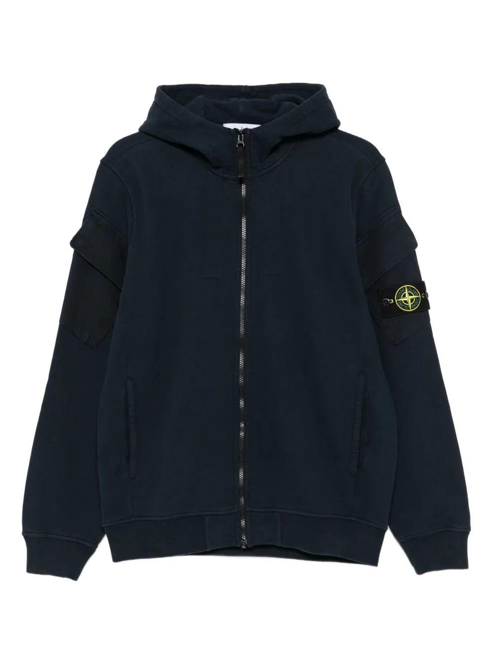 Stone Island 6100021 ジップアップ パーカー - ブルー Stone Island 6100021 ジップアップ パーカー - ブルー