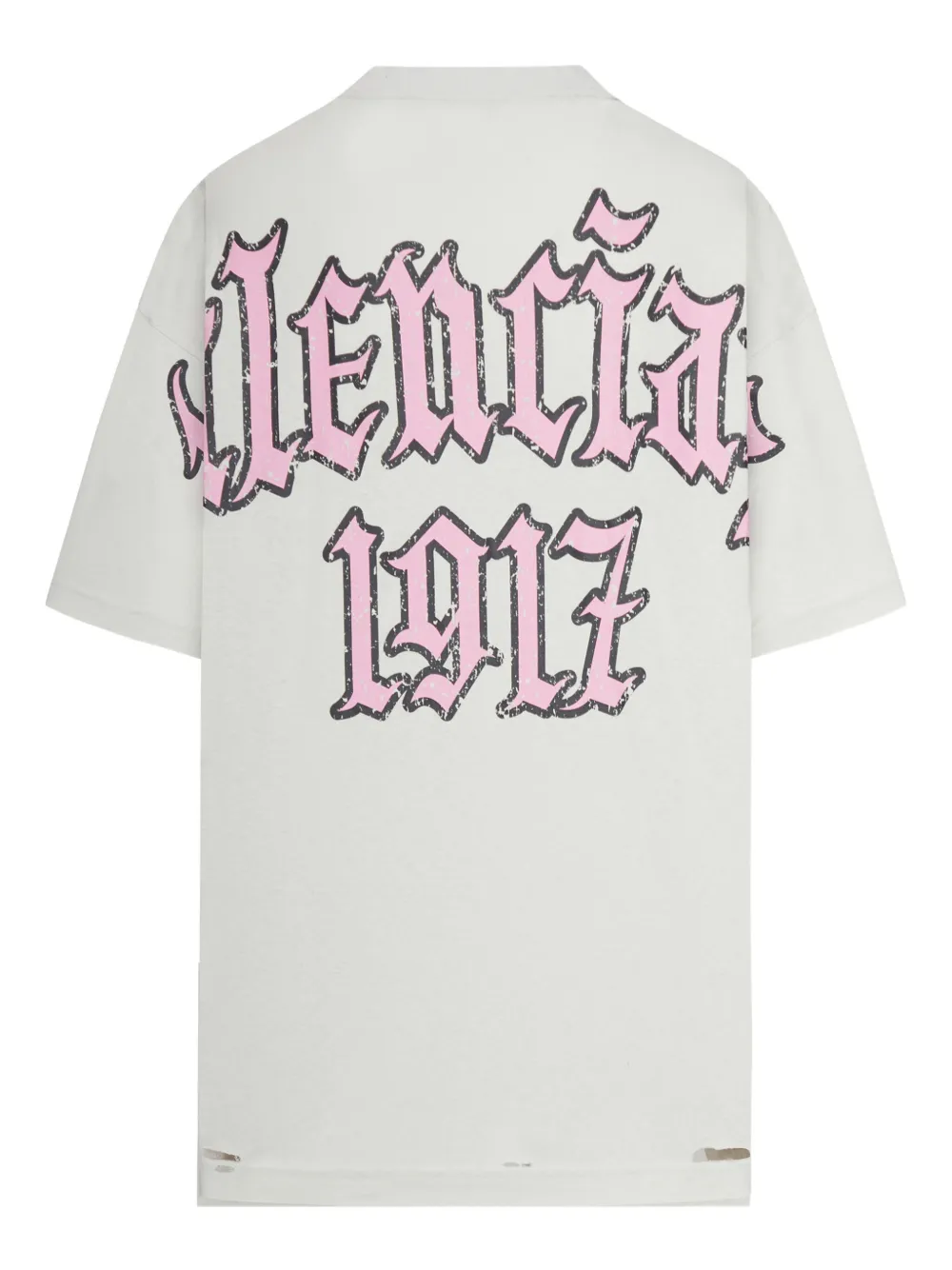 Balenciaga distressed-print cotton T-shirt Wit