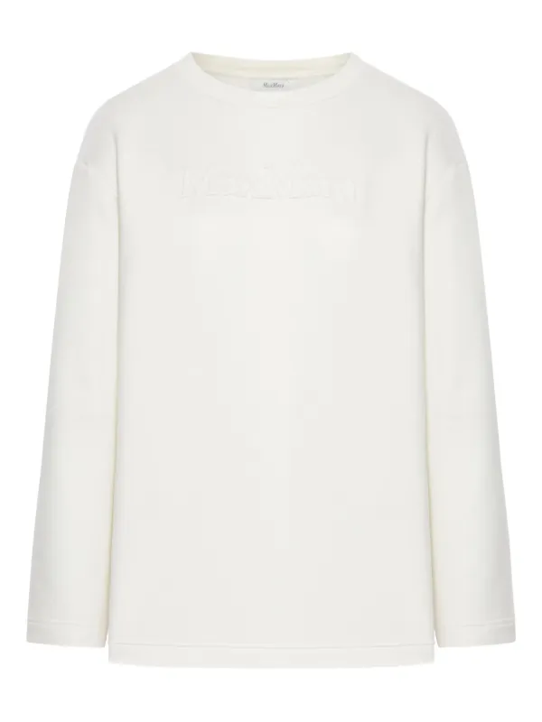 Max Mara Embossed-logo Sweatshirt in Neutrals