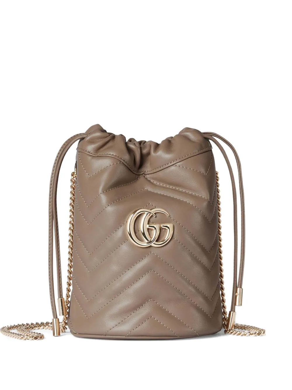 Gucci GG Marmont quilted bucket bag - ブラウン Gucci GG Marmont quilted bucket bag - ブラウン