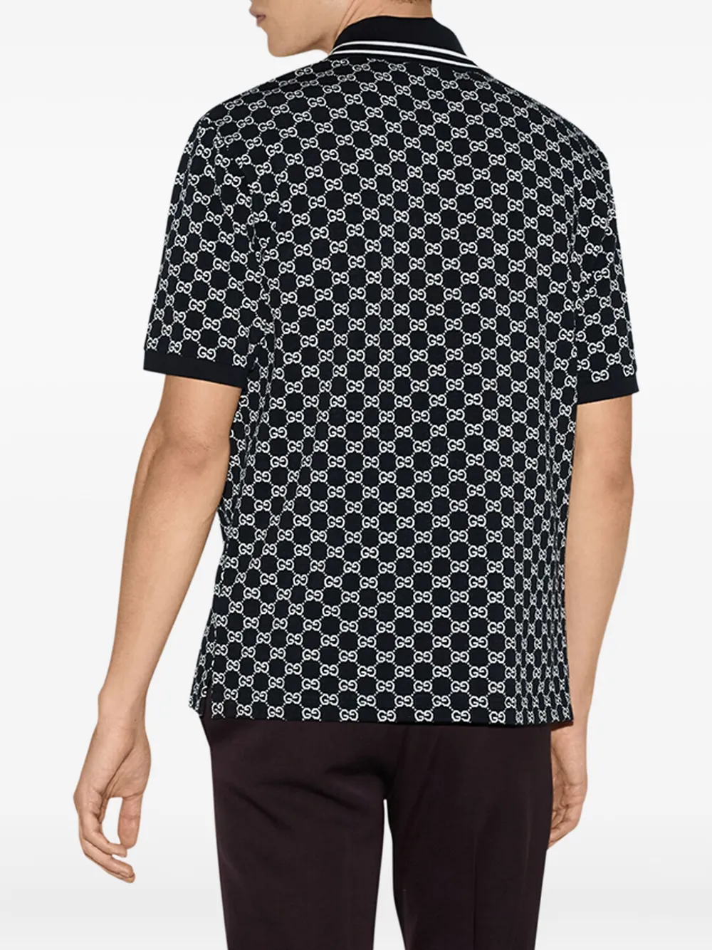 Gucci Katoenen poloshirt met GG patroon Blauw