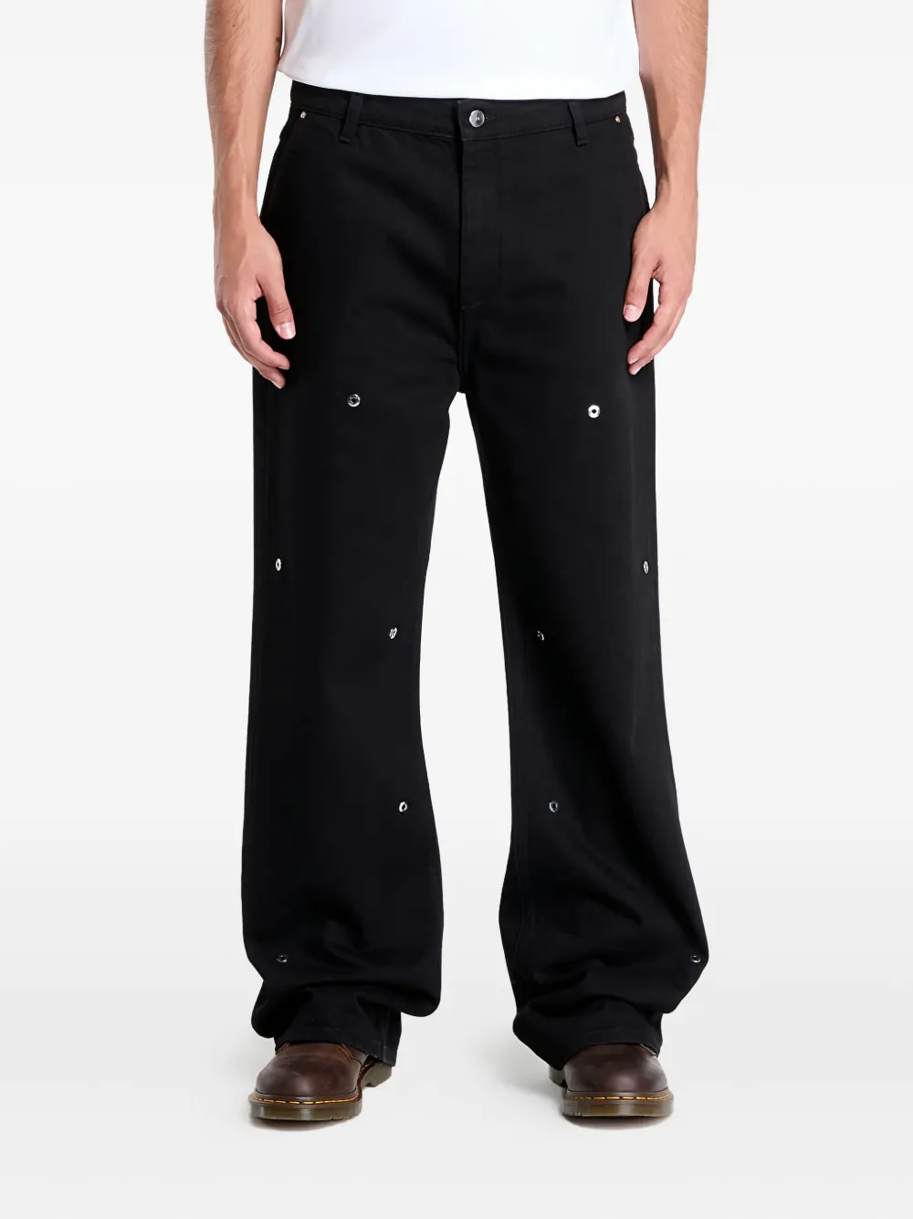 HELIOT EMIL stud-detail denim jeans | Black | Image 1