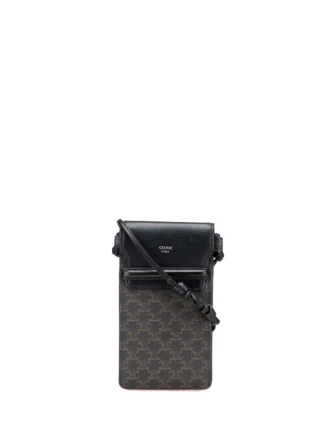 Céline Pre-Owned 2021 Triomphe Coated Canvas Phone Pouch Flap crossbody bag