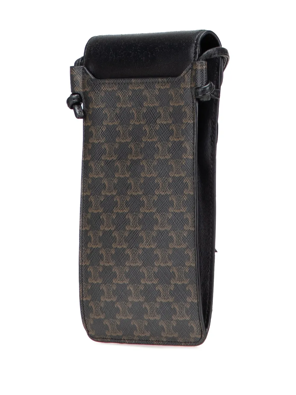 Pre-owned Celine 2021 Triomphe Coated Canvas Phone Pouch Flap Crossbody Bag