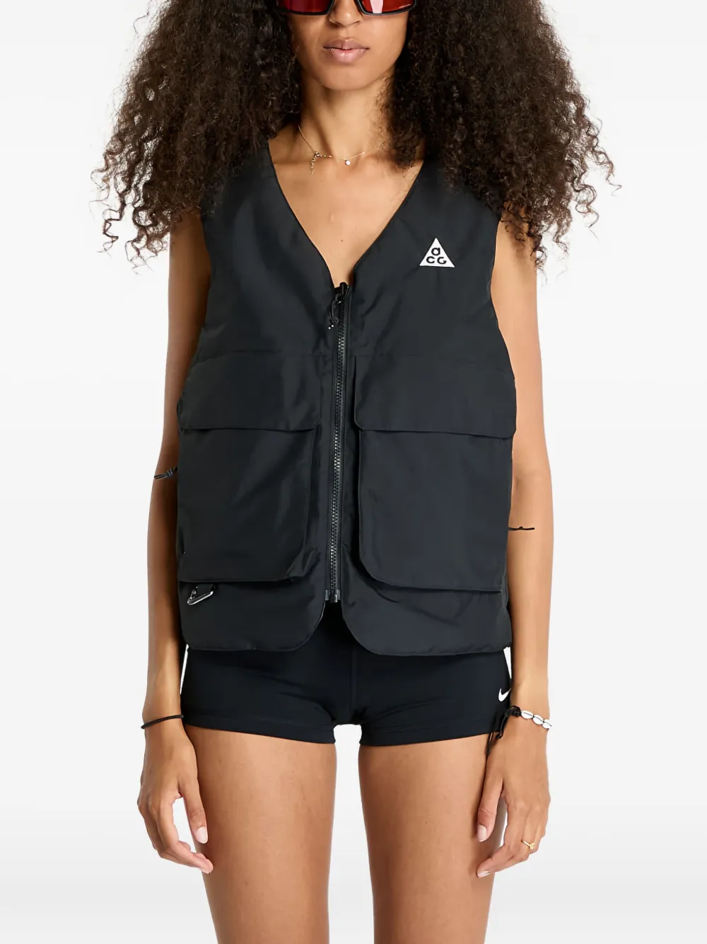 Nike ACG Skull Peak reversible zip-up vest Zwart