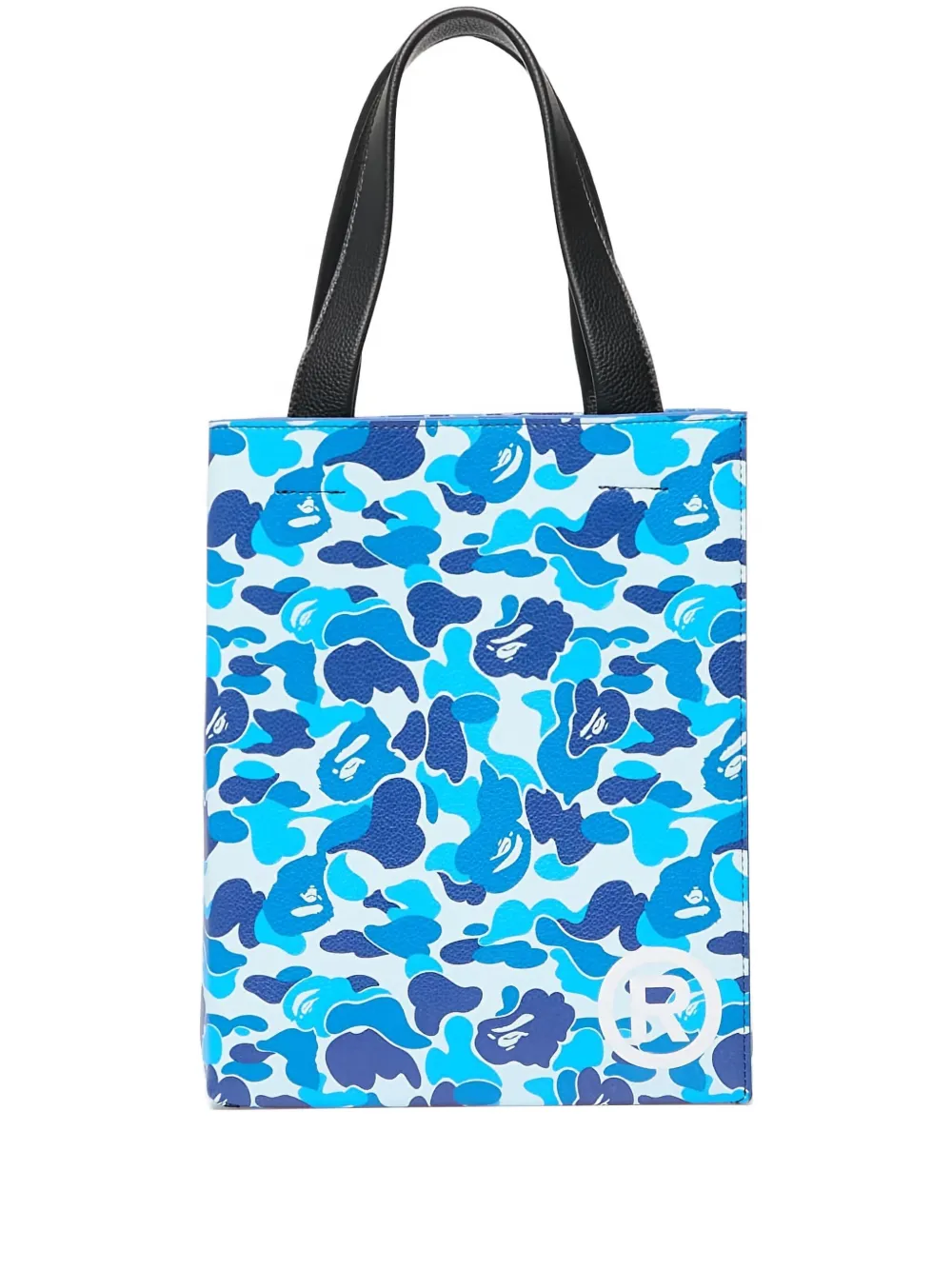 A BATHING APE small camo-print tote bag Blauw