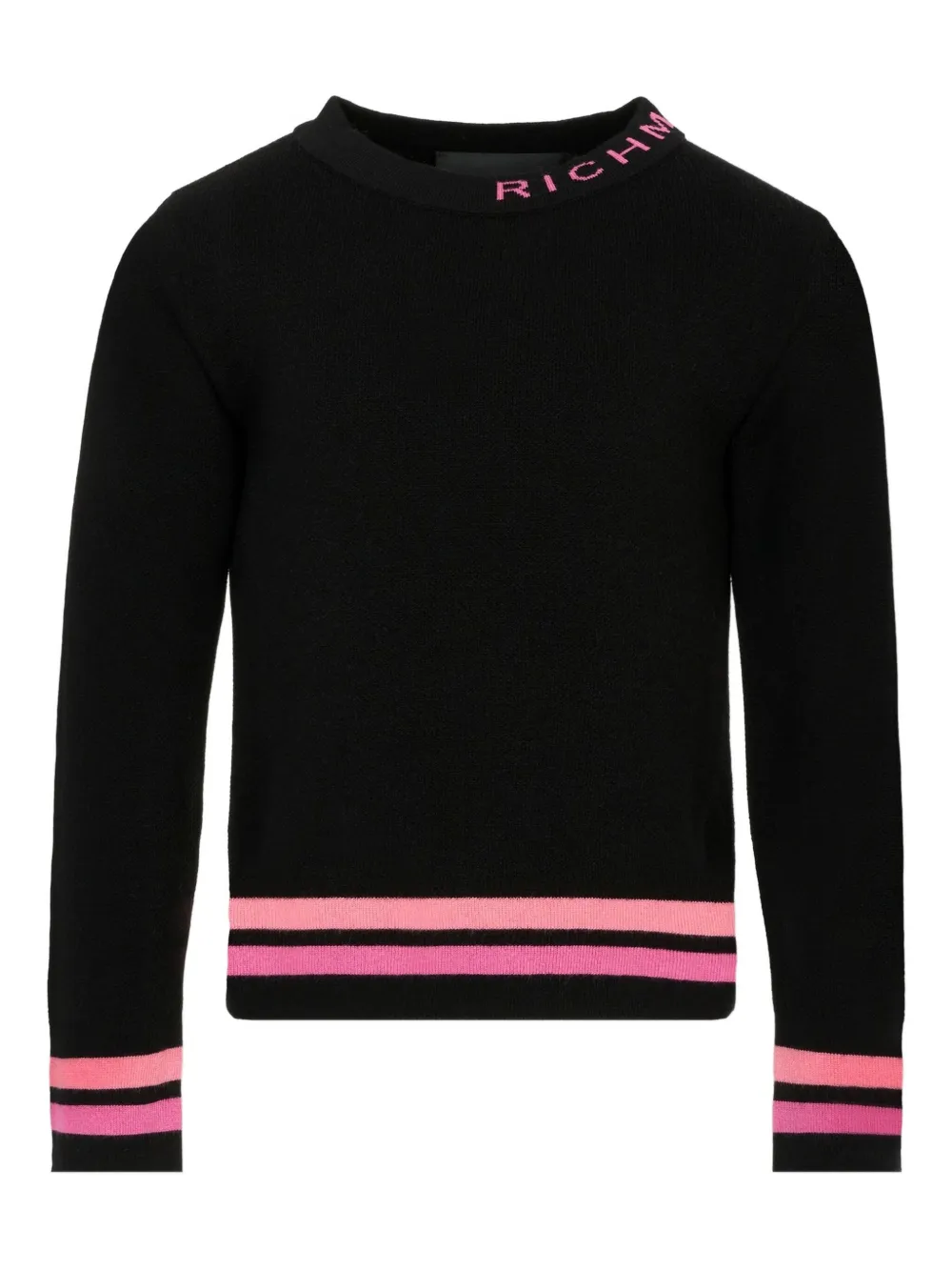 John Richmond Junior Geribbelde trui met logodetail Zwart