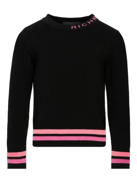 John Richmond Junior logo-detail ribbed sweater