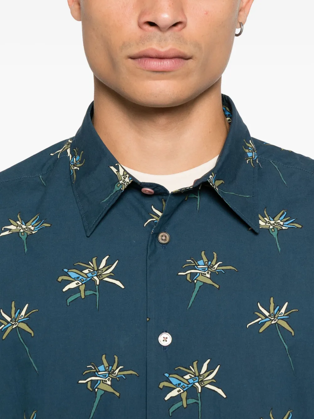 PS Paul Smith Overhemd met bloemenprint Blauw