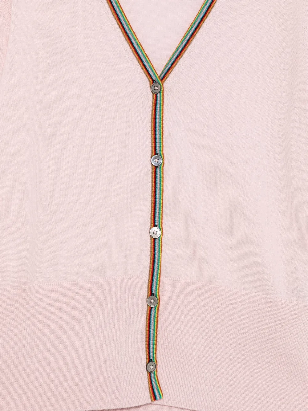 Paul Smith Signature Stripe-trim Cardigan In Pink