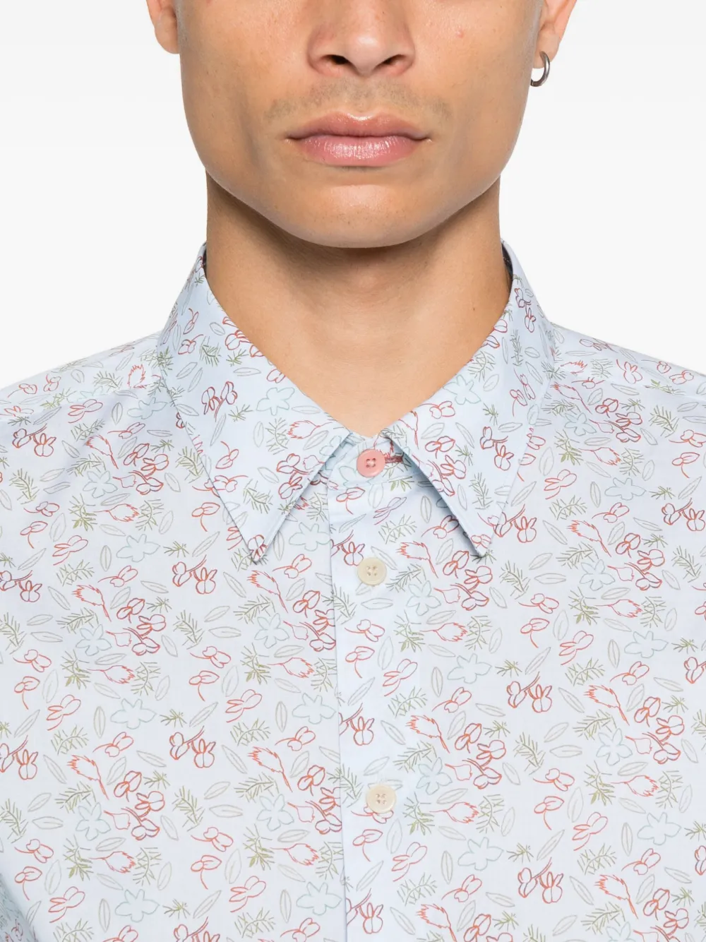 PS Paul Smith Overhemd met bloemenprint Blauw