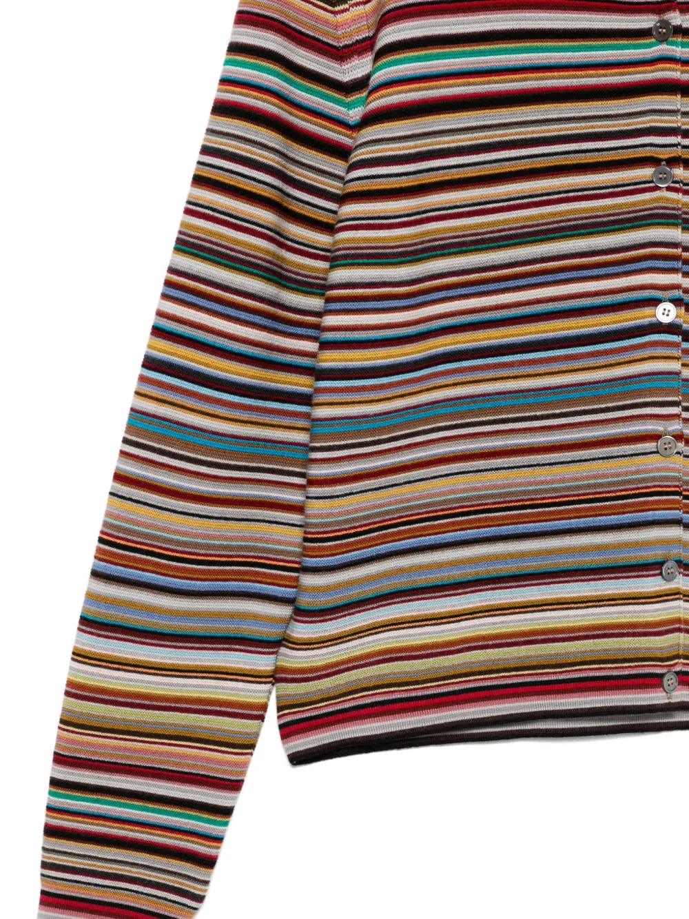 Paul Smith Signature Stripe Cardigan In Brown