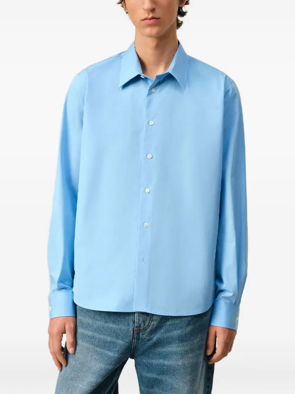 ami paris ブルーシャツ 40 AMI Paris Ami De Coeur シャツ | ブルー | FARFETCH JP